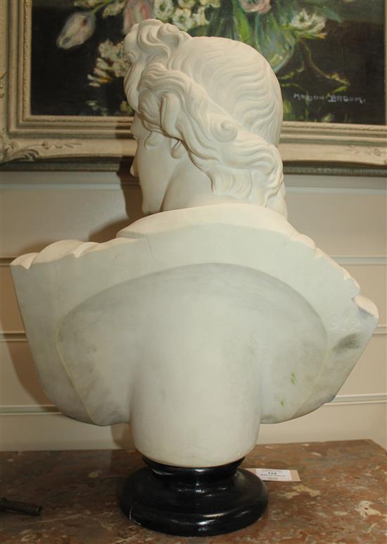 A 20th century composition bust of Apollo, 19.5in.